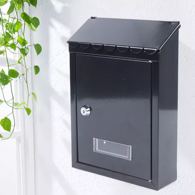 Large Drop Box Wall Mounted Mailbox Lockable Porch Garden Home Office Hotels