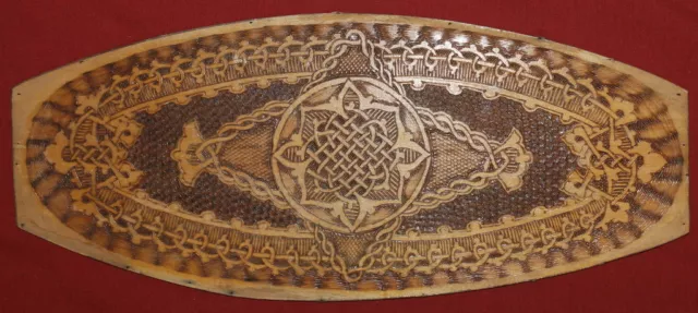 Vintage Handcrafted Pyrography Wood Plaque