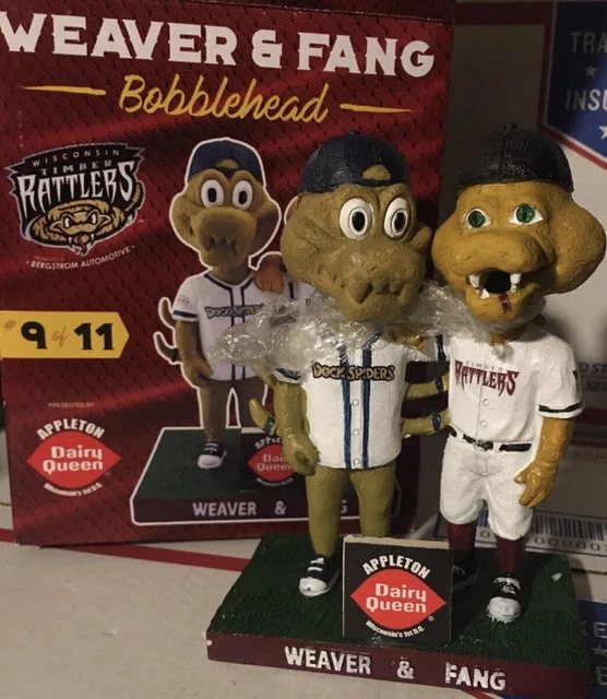 2017 Fang & Weaver Dual Mascot Wisconsin Timber Rattlers Bobblehead SGA Brewers