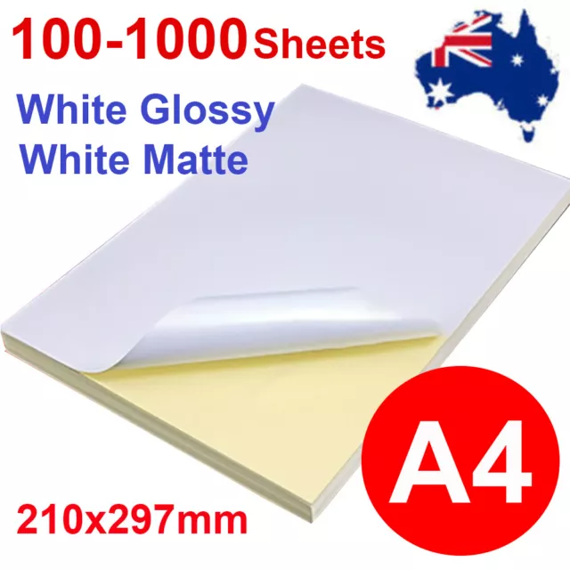 A4 Self Adhesive Sticker Paper Sheet Label Laser Inkjet Print Mailing Address AU