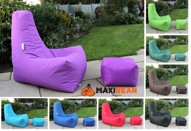 Large Bean Bag Gaming Chair Beanbag Indoor & Outdoor Garden Chair Incl Footstool