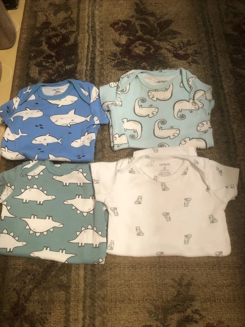 Baby Boy Carter's  1 Piece Short  Sleeve Bodysuits Size 3 Months Lot Of 4