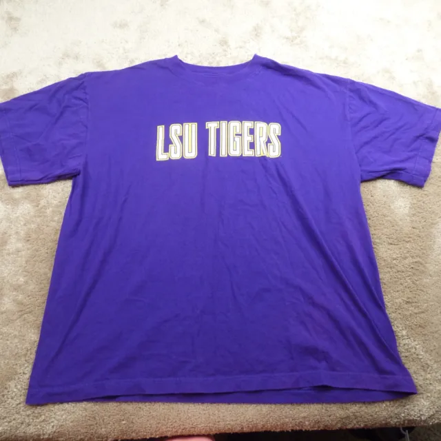 LSU Tigers Shirt Adult Extra Large Purple Football Short Sleeve  NCAA Mens 4