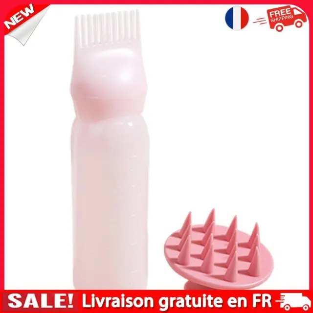 Hair Dye Shampoo Bottle Applicator Coloring Brush Wash Cleaning Pot (Pink)
