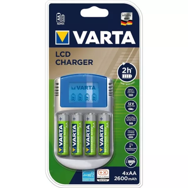 VARTA Chargeur de batterie AA / AAA NiMH 4x AA/HR6 2600 mAh