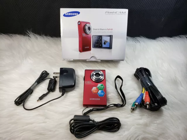 Samsung HMX-U10 Ultra-Compact Full-HD Camcorder with 10MP Still (Red)