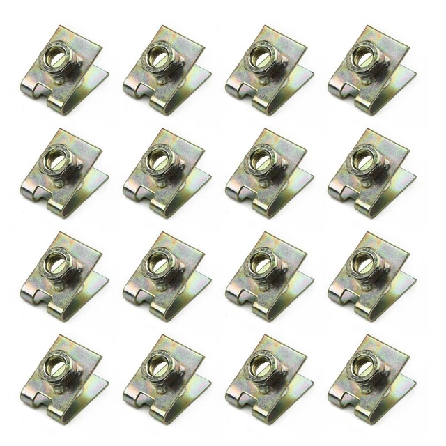 20X Metal U Shape-Clips Speed Nuts Fastener Rivet M6 For Auto Car Pannel-Fender