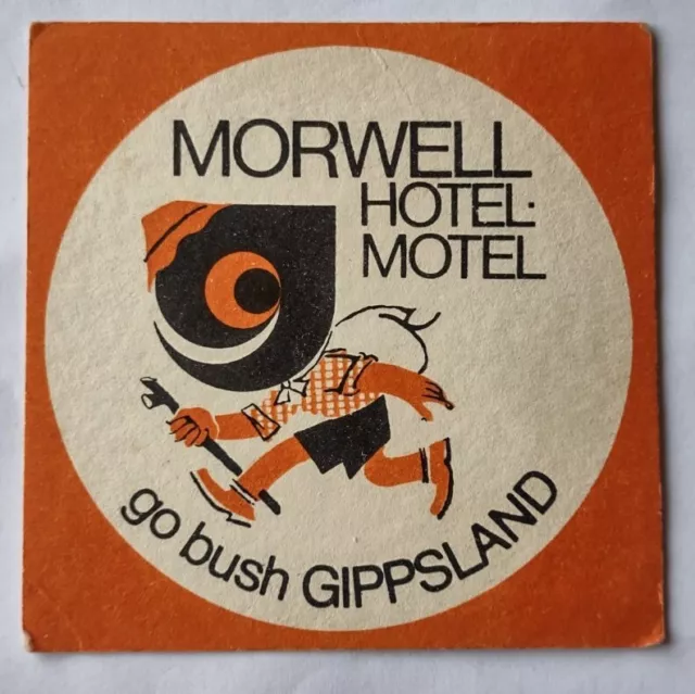 Retro - Bar/Beer/Drink Coaster - Morwell Hotel Motel - Gippsland, Vic - 1970/80s