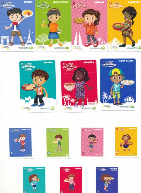 Woolworths World Explorers Cards or Stickers.  Easy To Buy. *Combined Shipping.*