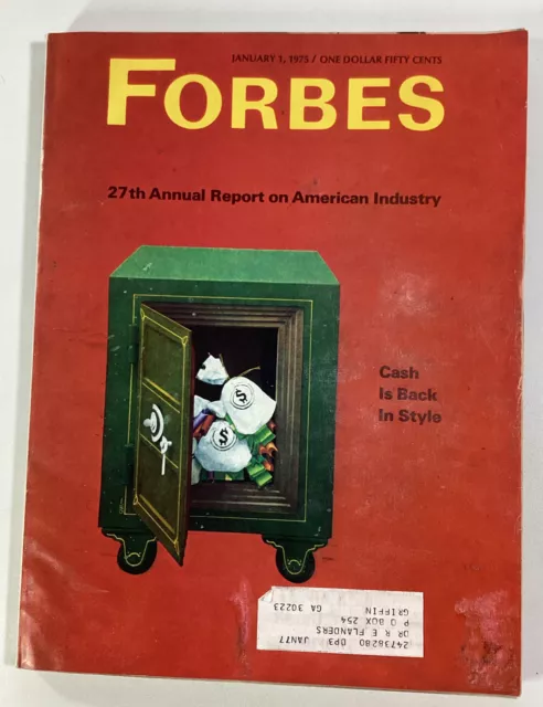 Forbes Magazine Vtg 1975 Rare Ads Annual Cash Autos Tech 242 pages