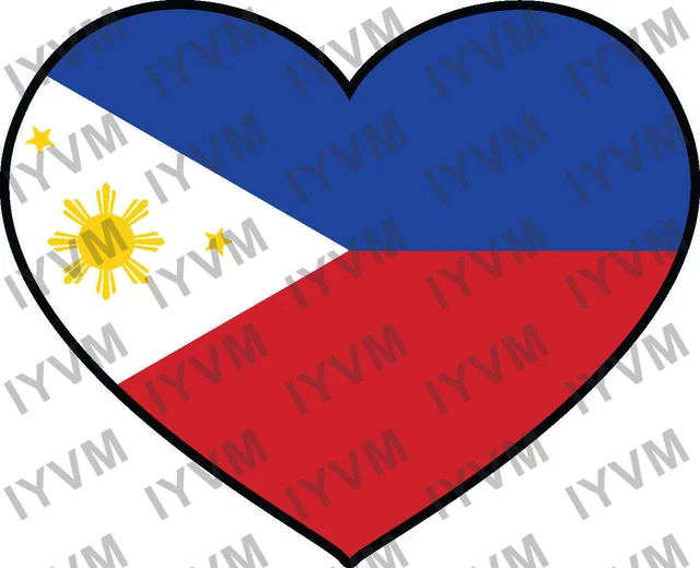Philippines Flag Heart Sticker Decal
