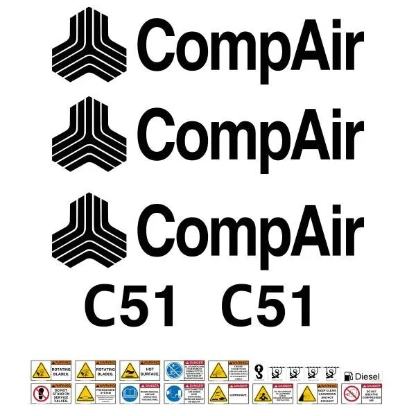 Compair C51 Decals Stickers Repro Decal Kit + FREE SAFETY STICKERS