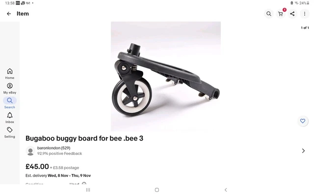 BUGABOO 85500WB01 UNIVERSAL Wheeled Board with adapter 15.00