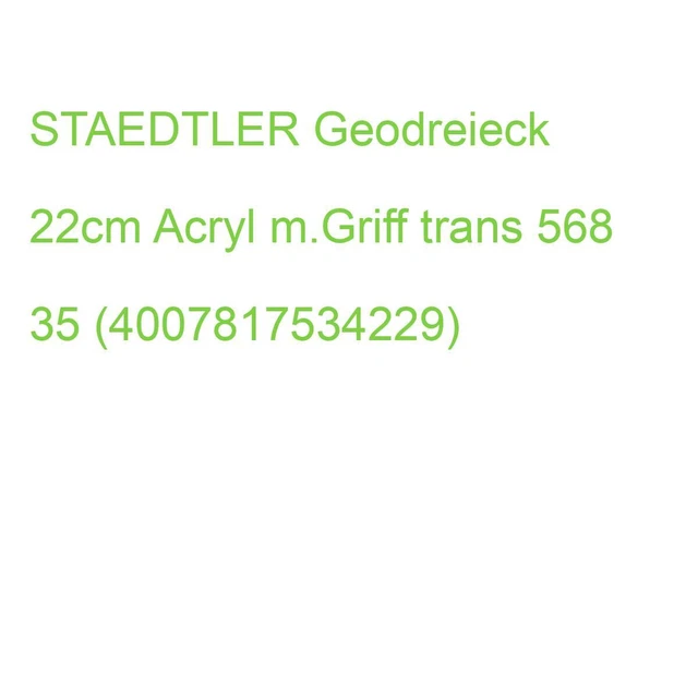 STAEDTLER geometrie-dreieck 22cm Acryl m.Griff trans 568 35 (4007817534229)