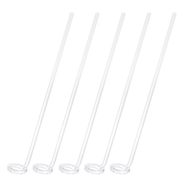 5 Pcs Glass Rod Experimental Stirring Rod Glass Drink Stirrers