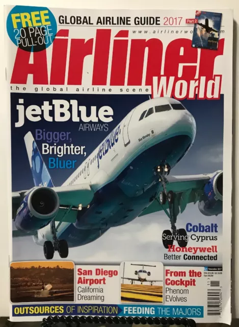 Airliner World Global Airline Guide Jet Blue Airways Nov 2017 FREE SHIPPING JB