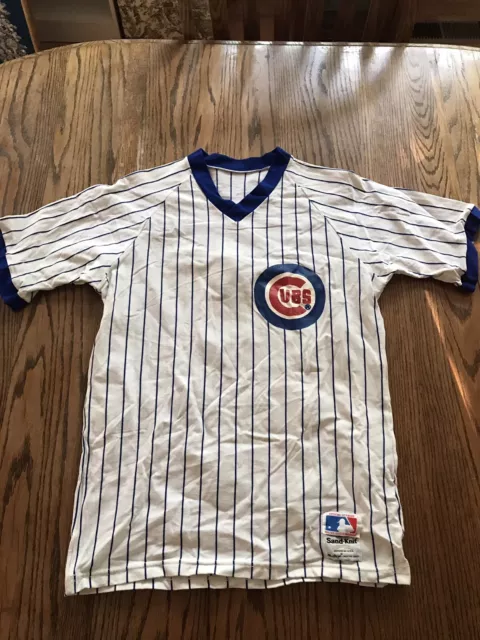 Vintage Chicago Cubs Jersey By Sand Knit Blue #7 CARELLO Size 44