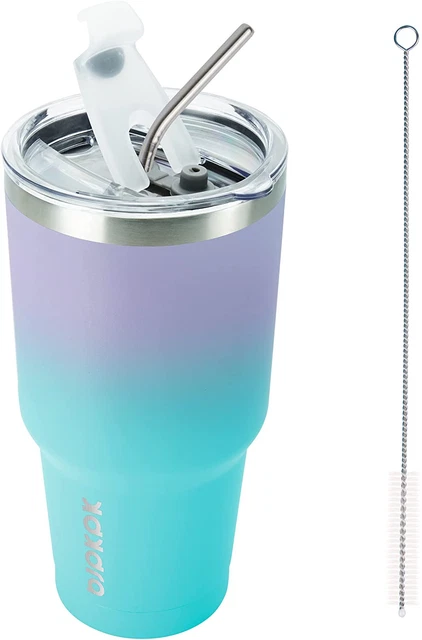 30Oz Tumbler Stainless Steel Double Wall Vacuum Insulated Mug with Straw and Lid