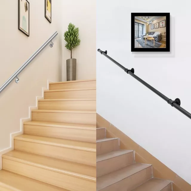 VEVOR Barandillas de Escaleras de 3-10ft de Largo Pasamanos para Escaleras