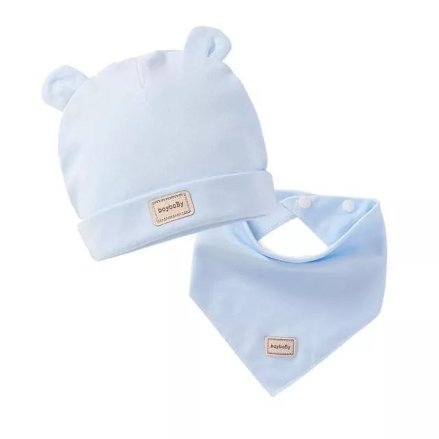 Bonito Niños Gorra Baberos Caramelo Sólido Niña Bebé Gorros Hats Algodón Born