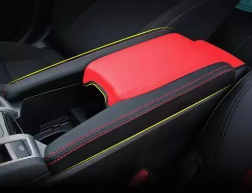 For Honda Civic 2016-2021 Red&Black Leather Cover Armrest Box Central Console