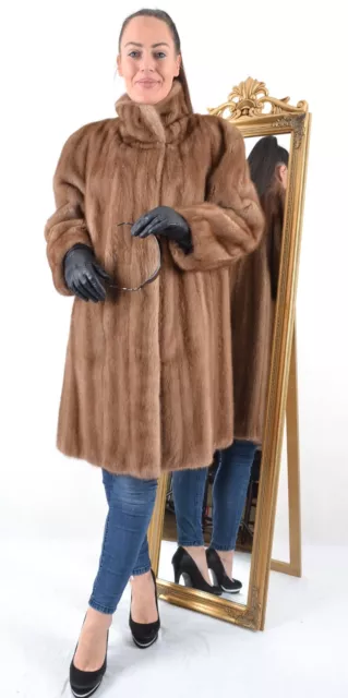 US4888 REAL MINK Fur Jacket Ranch Mink Coat Size Xl - Nerzjacke ...