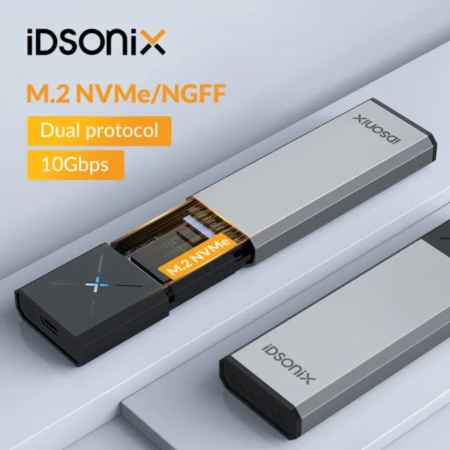 IDsonix M.2 NVME NGFF SATA SSD to Type-C/USB 3.1 External Drive Enclosure Case