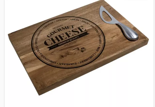 PEER SORENSEN Rectangle Cheese Board with Stainless Steel Knife 30cm x 20cm New 2