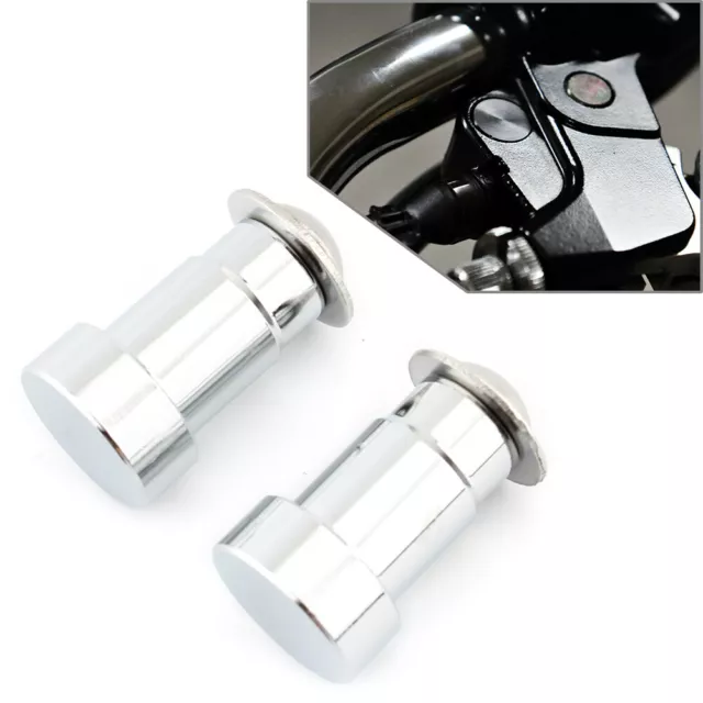 Pair CNC Mirror Hole Caps Cover Fit For Thruxton Aluminum Motor Chrome ne