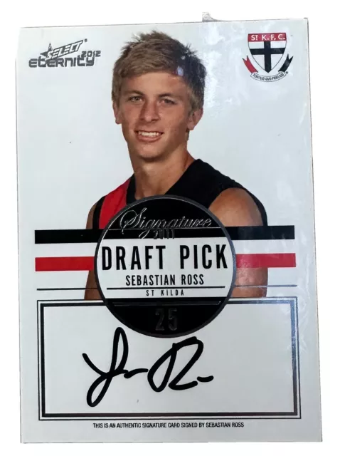 2012 Select AFL Eternity Draft Pick Signature Card DPS15 Sebastian Ross #154