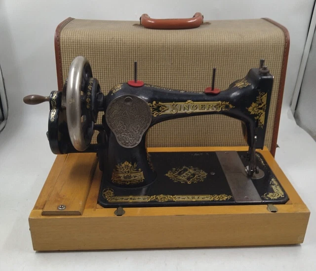 VINTAGE SINGER MANUAL hand crank sewing machine model V418548 $24.83