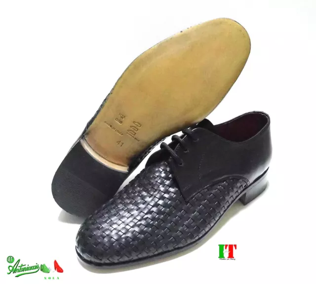 Scarpe uomo Vera Pelle cucite MADEinITALY artigianali intrecciate 111 dal38 al45