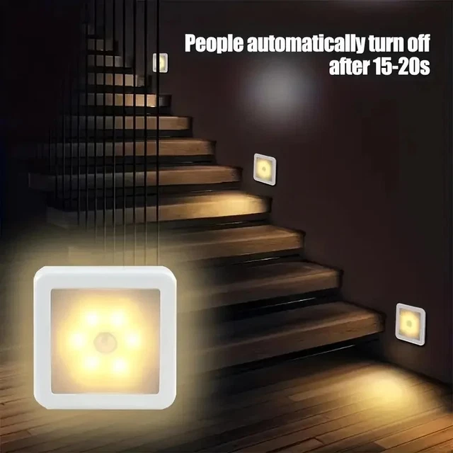 2X LED MOTION Sensor Lights PIR Wireless Night Light Battery Cabinet ...