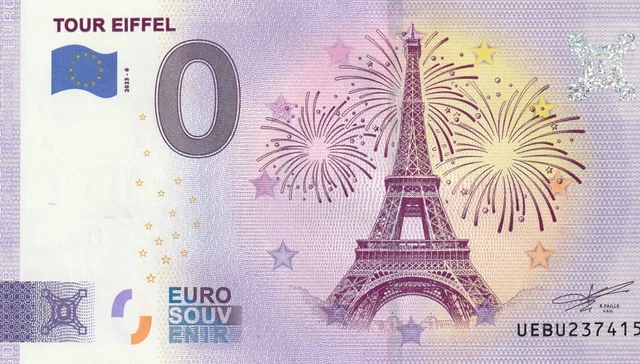 Billet touristique 0 euro  Tour Eiffel   Réf: 1675  de 2023