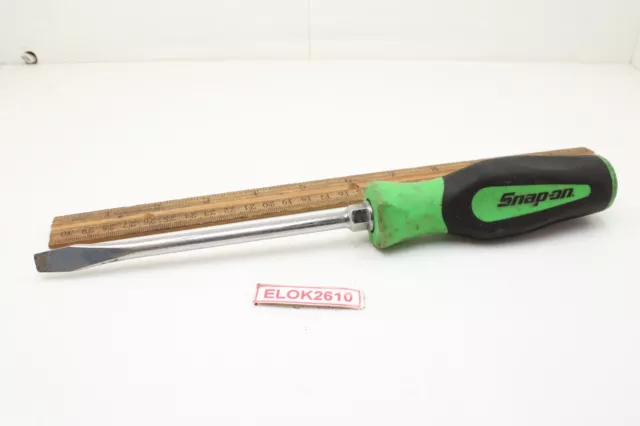 Snap-on SGD6B 5/16" Tip Flat Slotted Screwdriver Soft Grip Green Handle USA