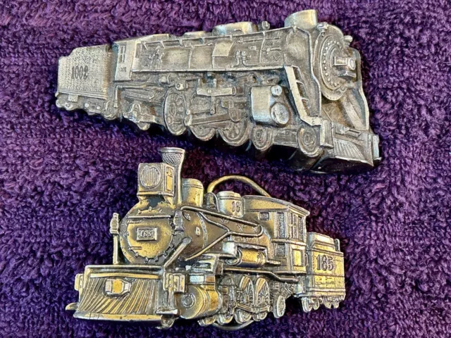 2 ~ Railroad Train Engine Belt Buckles - The Great Chicago & Bergamot Brass Work 2