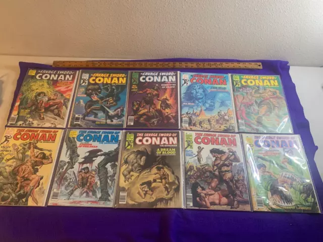 The Savage Sword of Conan 10 book lot 33,34,35,36,37,38,39,40,41,42 F to NM