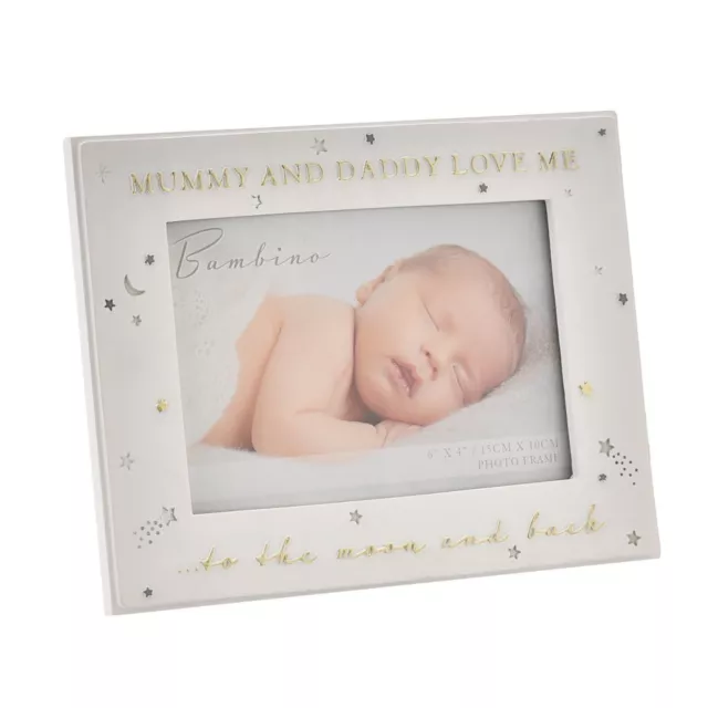 Baby Photo Frame Bambino Resin Mummy and Daddy Love Me Picture Newborn 6 x 4 in
