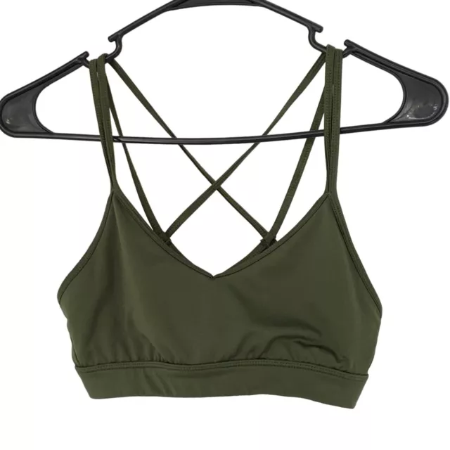 Old Navy Active Athletic Bra Military Green Size XS nwot Strappy 2796 Go dry
