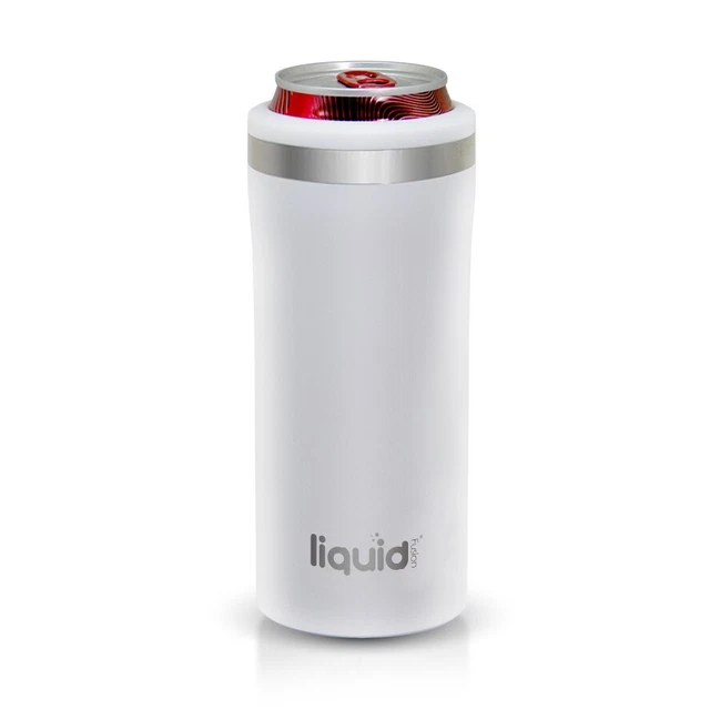 White Slim Can Koozie Cooler Insulated Stainless Steel for 12oz Skinny Cans