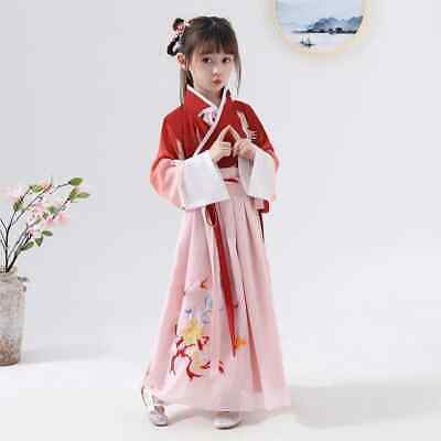 Girl Cosplay Hanfu Dress Traditional Tang Suit Ancient Chinese Tops Skirt Set