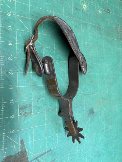 Antique Western Spur 9 Point with Applied Copper Etching