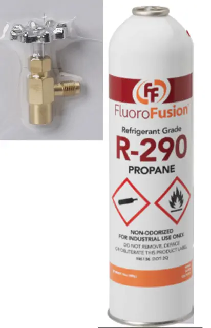 R–290 Large 14 oz. Can, FluoroFusion, Refrigerant Grade Propane, PV14 Taper