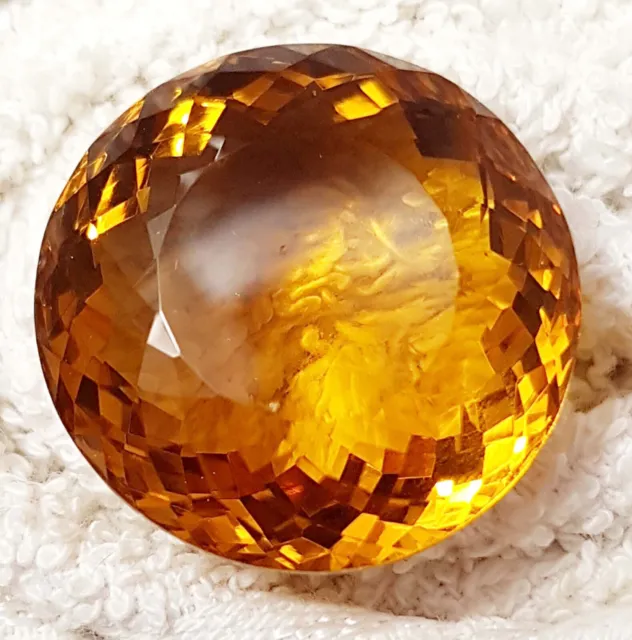 Loose Gemstone A1 42.87 Ct Medium Size Orange Topaz Round Cut Jewelry Pendant