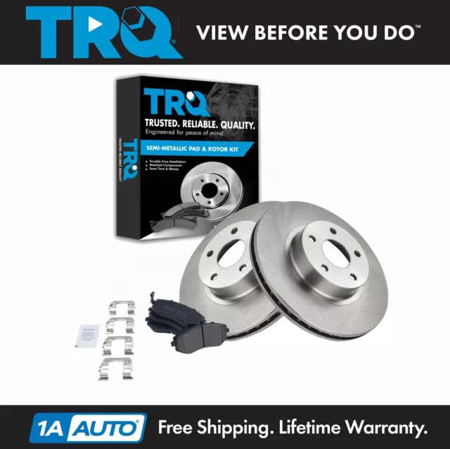 TRQ Front Premium Posi Metallic Disc Brake Pads & Rotors Kit for Subaru