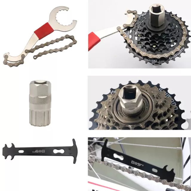 Bicycle Repair Tool Kits Chain Ruler Crank Puller Extractor Tire Repair Tool 3