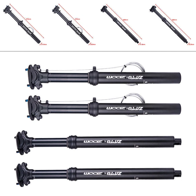 Dropper Adjustable Bike MTB Seat post External Cable Remote Lever 100mm Travel