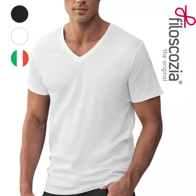 MAGLIA INTIMA UOMO intimo TAGLIE FORTI filo scozia cotone maglietta scollo a v EUR 11 99 PicClick IT