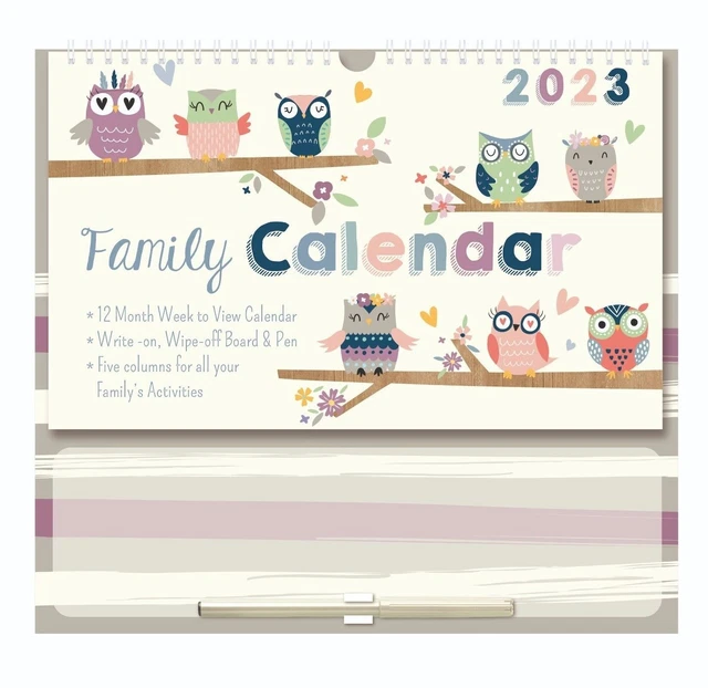 2023 CALENDAR WALL Monthly Planner Family Organiser 5 Rows Memo Board