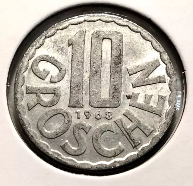 1968  AUSTRIA  10 Groschen  Coin -  KM# 2878 - Combined Shipping (#INV8497)